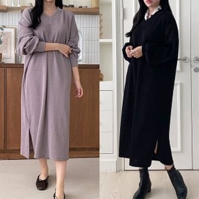 V넥롱원피스 빅사이즈 여성의류 하객원피스 오피스룩
