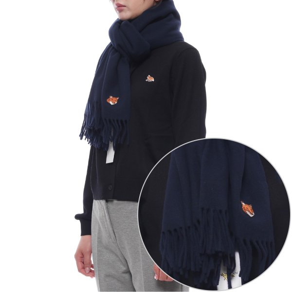 [부산점] [메종키츠네] 25FW 여성 폭스헤드 패치 울 머플러 (PM06201WB0044 0413 W 25F)