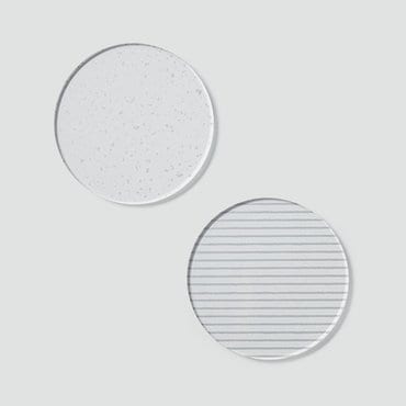 JAJU 실버 아크릴 컵받침_스트라이프,도트 2개(J70N9031445)