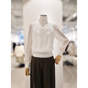 아이잗컬렉션 [파주점] 셔링 하이넥 버튼 포인트 블라우스 CR9A0BL071