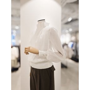 [파주점] 셔링 하이넥 버튼 포인트 블라우스 CR9A0BL071