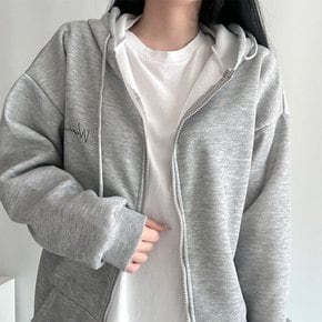 디아브 여성 오버핏 레터링 후드집업 데일리 기본