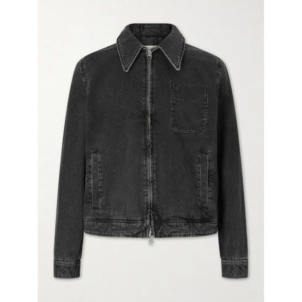 로고 자수 데님 재킷 46376663162992486