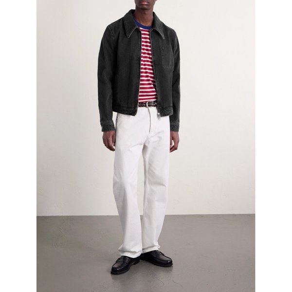 로고 자수 데님 재킷 46376663162992486