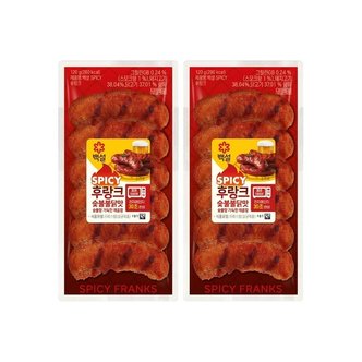 CJ제일제당 백설 숯불불닭맛 후랑크 120g x2개