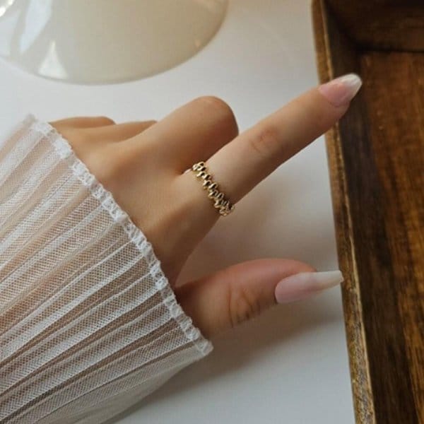 [옷자락] 여자 비즈 오픈링 프리사이즈 레이어드 반지