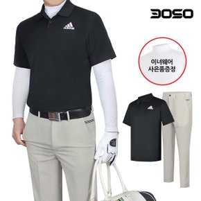 골프코디 아디다스 골프웨어 남성 인테로 골프바지+티셔츠세트/이너웨어