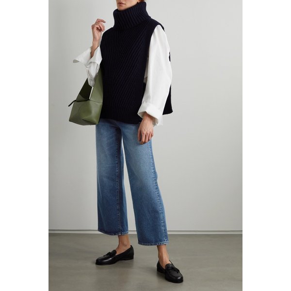 Cropped Organic High-rise Flared Jeans 미드 데님