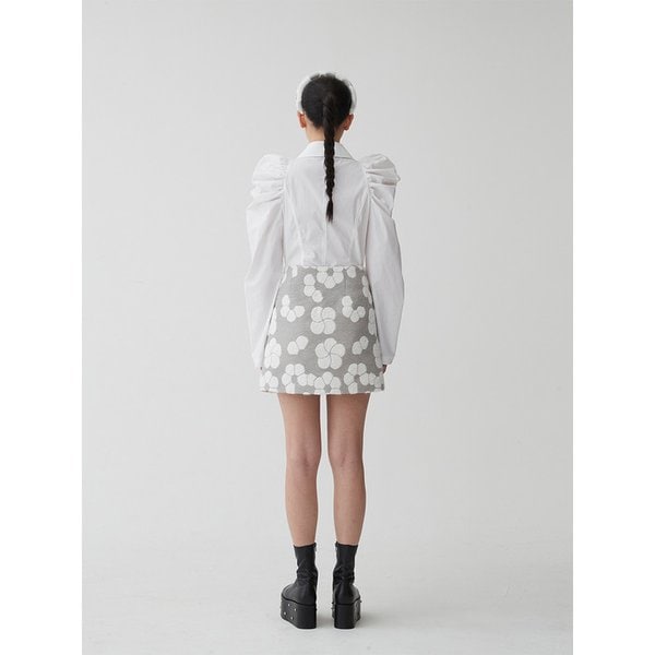 PUFF ZIP-UP SLIM SHIRT_WHITE