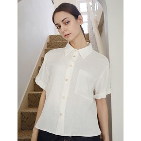 린넨 50 화이트 카라 셔츠_ Linen50 White Shirt