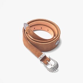 RUST MOOD BLT/906-B/016 DOUBLE HIGHT STUDDED SUEDE LEATHER BELT CAMEL RUD2M80002A2