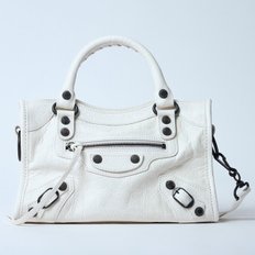 발렌시아가 25 SS 발렌시아가 Mini Le City 미니 르 시티 크링클 숄더백 화이트 806395 2ABEK 9104