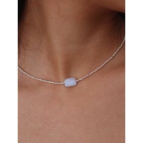 blue silver beads necklace