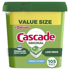 [해외직구] Cascade 캐스케이드 오리지날 식기세척기세제 프레쉬향 105입 2팩