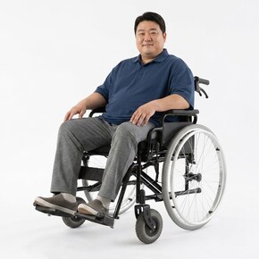 K1 휠체어 수동 접이식 측면개폐 탈착발판 잠금형브레이크 가정용 병원 대여 소유권이전형