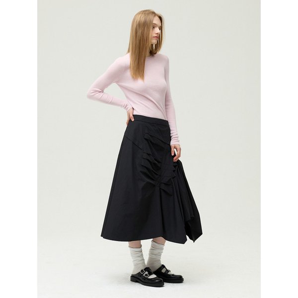 턱 디테일 롱 스커트 EMQ3WSK060