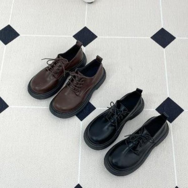 [옷자락] 여자 클래식 키높이 통굽 옥스포드 마틴화 4.5cm 로퍼