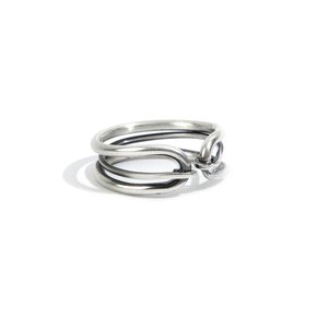SEWN SWEN SILVER LINE LINK TWISTED RING