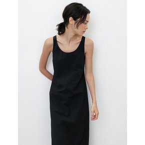 Crispy Sleeveless Dress_Black