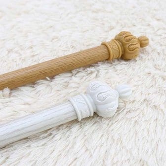 아망떼 커텐봉  WHITE/WOOD 450cm