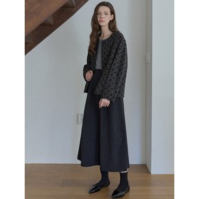 Waistband Volume Maxi Skirt - BLACK