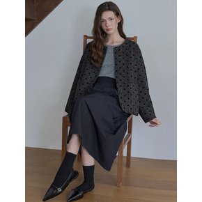 Waistband Volume Maxi Skirt - BLACK