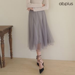 ab.plus 컬러 밴딩 플리츠 쉬폰 스커트 (LSY5MS31A)