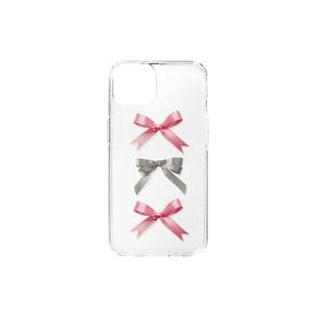 [gelhard]Pink Silver Satin Ribbon phonecase