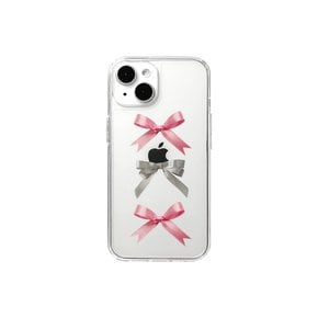 [gelhard]Pink Silver Satin Ribbon phonecase