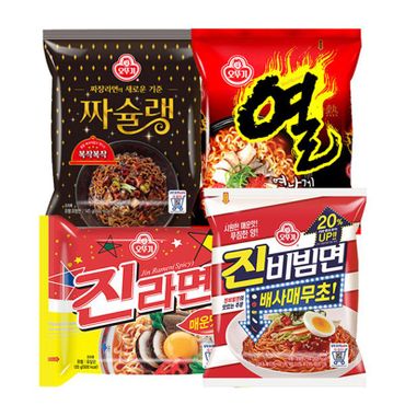 오뚜기 진라면 5입 + 열라면 5입 + 짜슐랭 5입 + 진비빔면 4입[33230574]