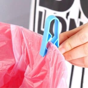 휴지통 봉지 고정 클립 2P 세트 핀 집게 밀봉 봉투 쓰레기통 캠핑용품