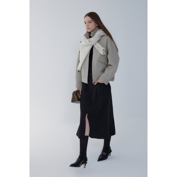 [리오더] 웨이스트 디테일 세미 A라인 스커트 7155435001299