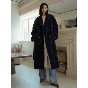 ALPACA BELTED DOUBLE COAT_NAVY