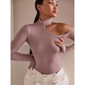 SOFT SKIN ONE SIDE OPEN SHOULDER BODYSUIT_T216BS303