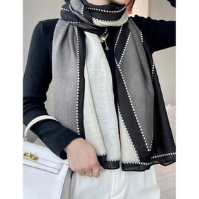 배색 블록 롱 스카프 G6FAC008P_P438554522