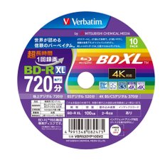 Verbatim BD-R XL 100GB VBR520YP10SV2 바베이텀 1회 녹화용 블루레이 디스크 10장 화이트