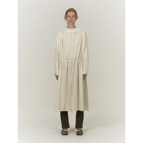 CUPRA SHIRRING SHIRTS DRESS [IVORY]