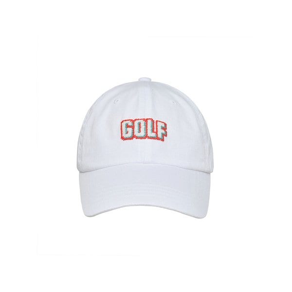 GOLF NEEDLEPOINT HAT - WHITE