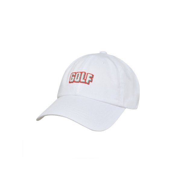 GOLF NEEDLEPOINT HAT - WHITE