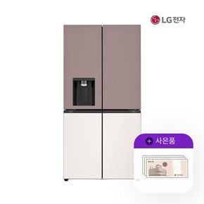 얼음정수기냉장고 엘지오브제 820L 핑크베이지 W824GKB172S 월127000원 5년약정