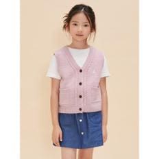 [BEANPOLE KIDS] 여아 울 오픈형 니트 베스트  핑크 (BI4851G01X)