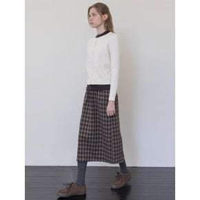 Check banded skirt _ Brown