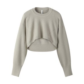 여성 볼륨 볼레로형 풀오버 L KHAKI
