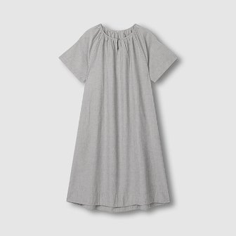 JAJU 여 코튼 시어서커 반팔 파자마 원피스 J2062030750BE