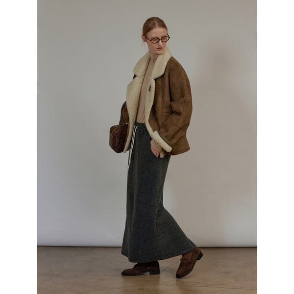 Winter Wool Brushed Long Skirt