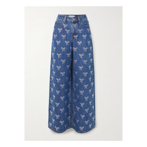 크리스털 장식 하이라이즈 와이드 진 블루 1647597350558497