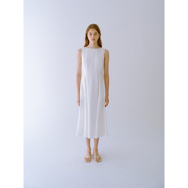 Flare Sleeveless Dress_Off White