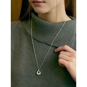 [진주귀걸이 2종 증정] Organic chain pass long necklace