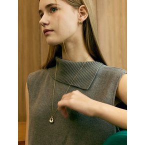 [진주귀걸이 2종 증정] Organic chain pass long necklace
