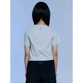 W 브리젝스 에어로쿨 크롭 반팔 티셔츠-라이트 그레이